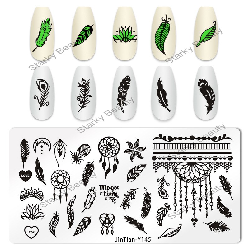 Nail printing transfer template butterfly abstract steel nail printing plate