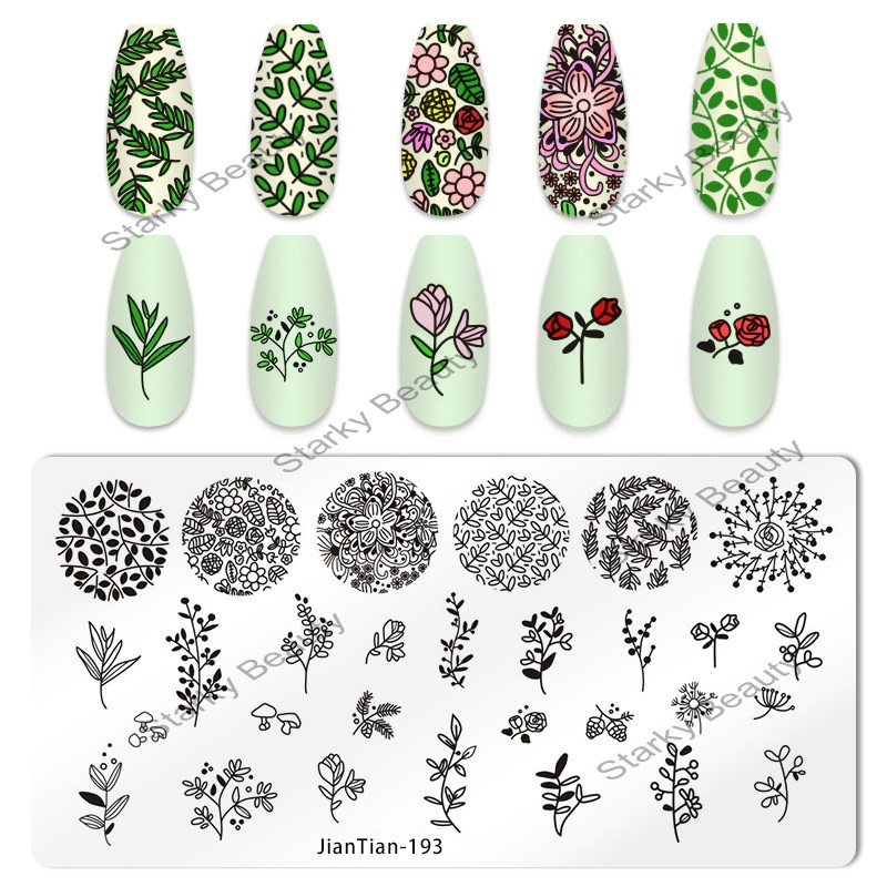 Nail printing template Christmas tree butterfly printing plate square template