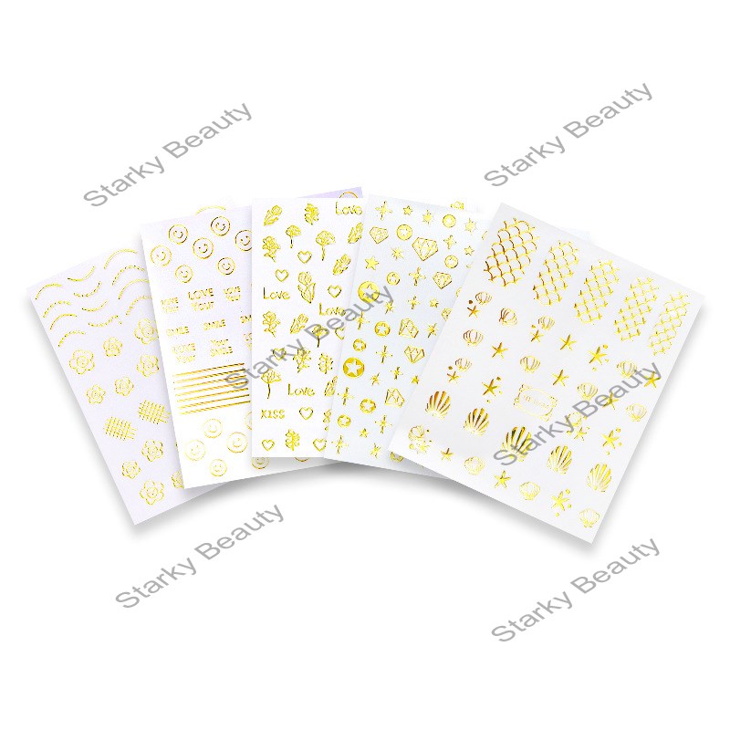 Nail Sticker 3D Bronzing Smiley Heart Nail Sticker