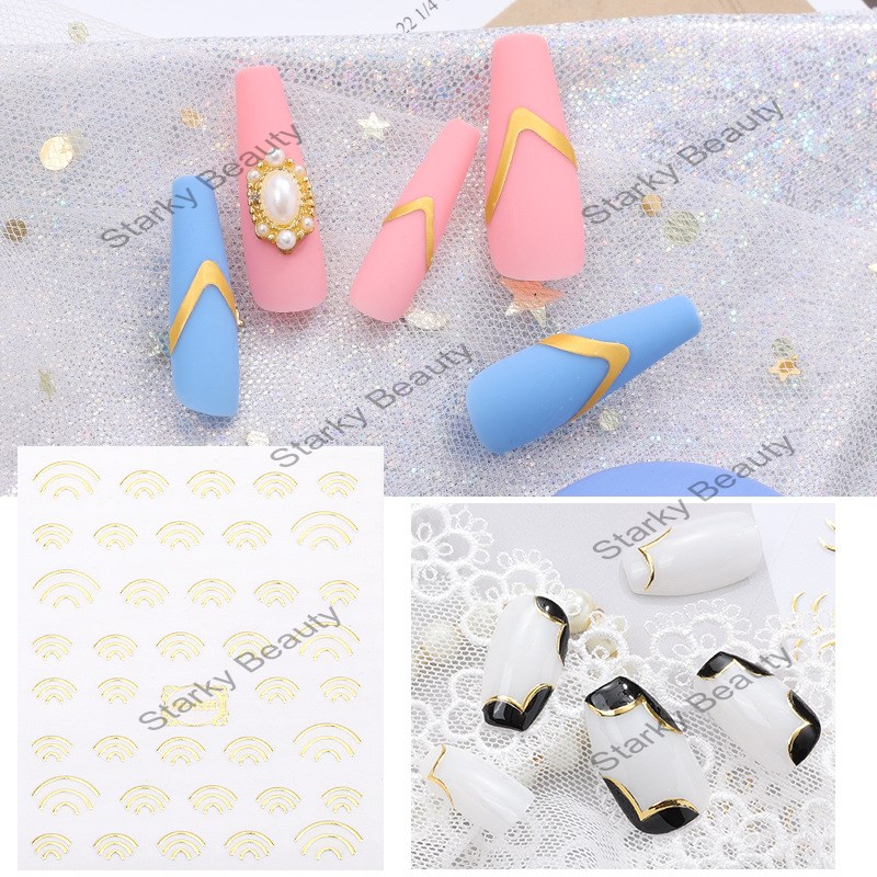 3d gilded french style gilded manicure ornament manicure sticker