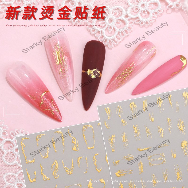 Nail accessories DIY gilded nail enhancement stickers 3D nail stickers