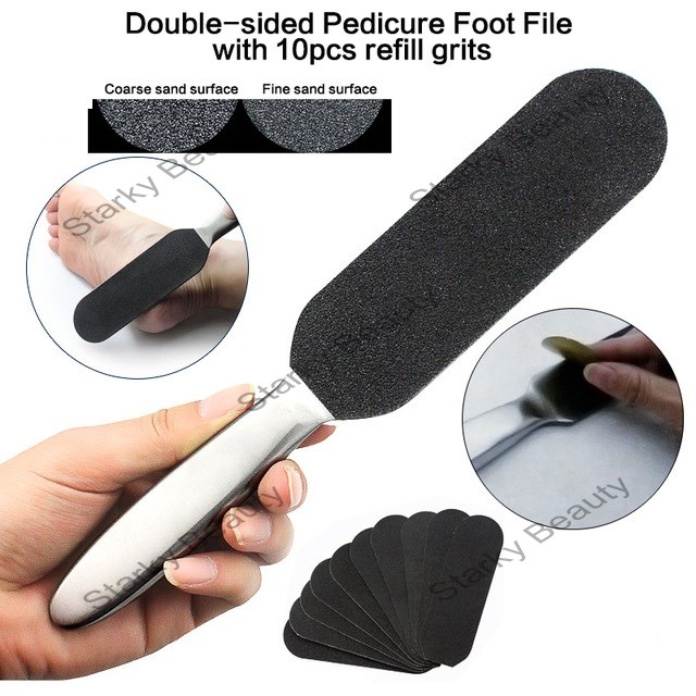 SMALL STAINLESS FOOT FILE WITH REFILL FRITS