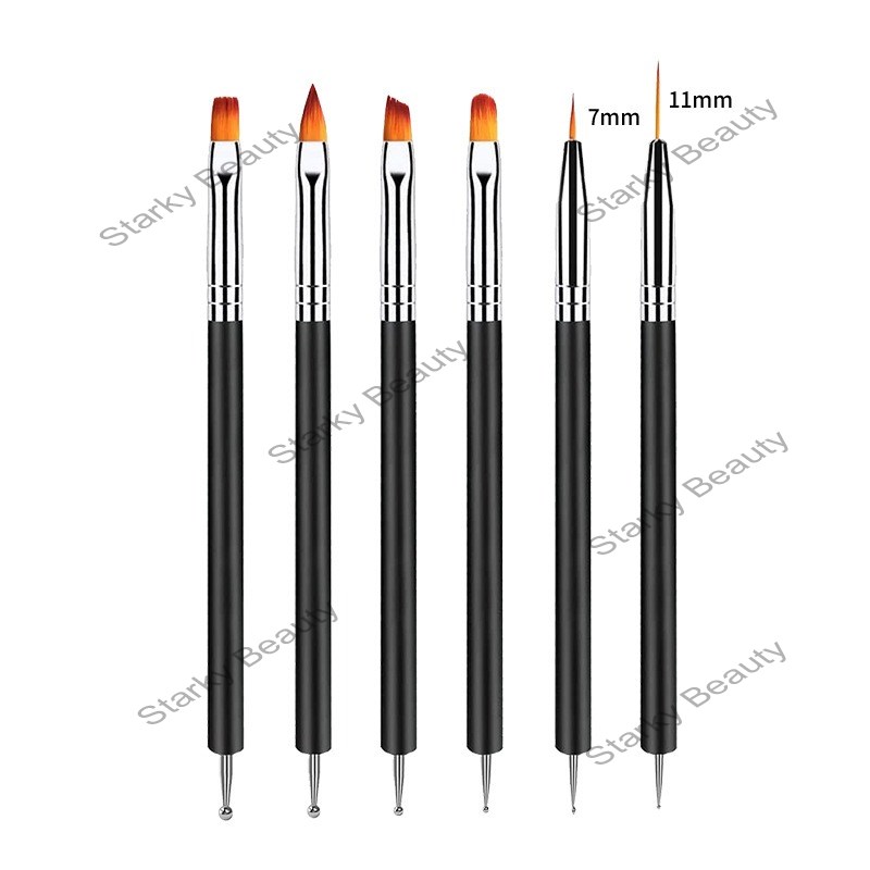 Dual head dual purpose nail line, color drawing flower pen, multi-functional nail brush set