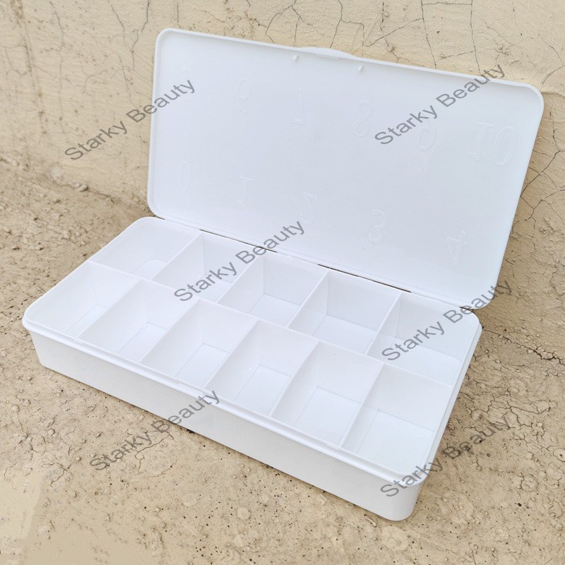 500 fake nails, nail plate box, jewelry box, nail plate storage box with 11 compartments