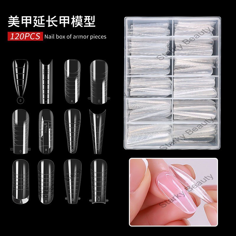 2023 New Matte free nail mold crystal extension paperless tray fast extension nail tips