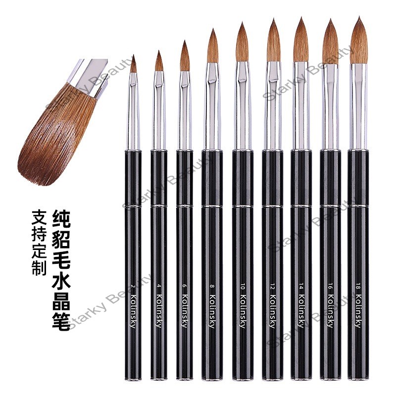 Pure Sable Hair Crystal Pen Carving Pen Nail Enhancement Painting Sable Hair Brush