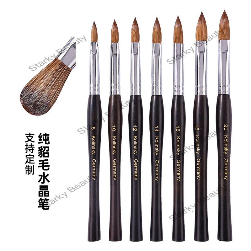 Wooden kolinsky nail art brush