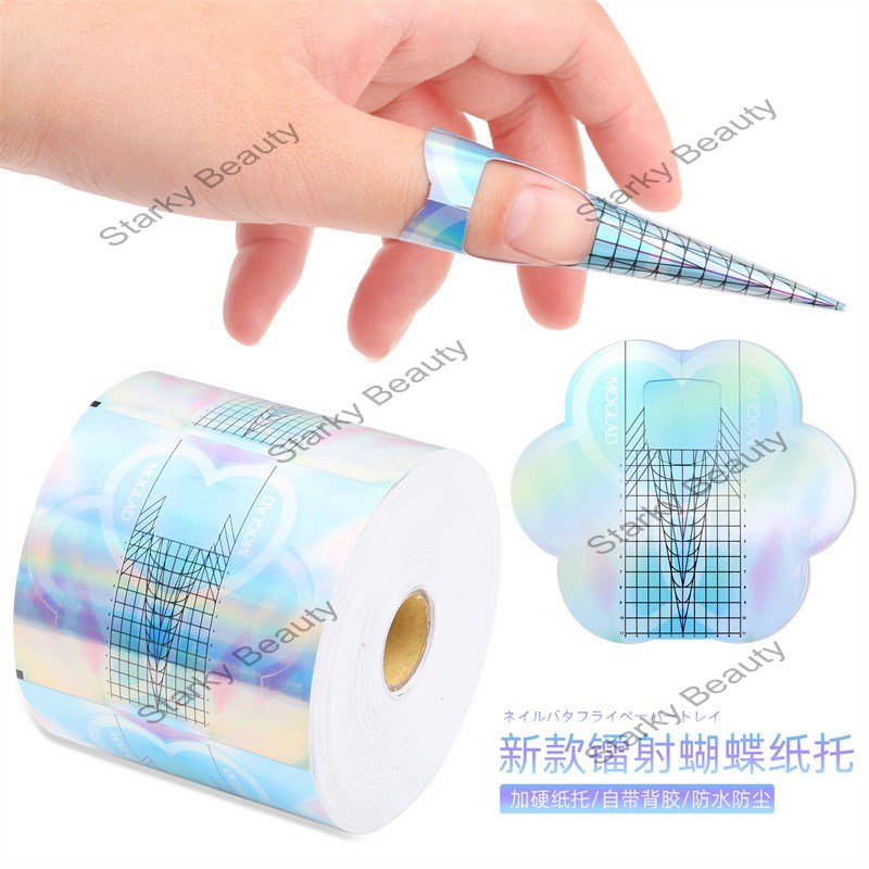 2023 Detachable French nail laser butterfly paper holder