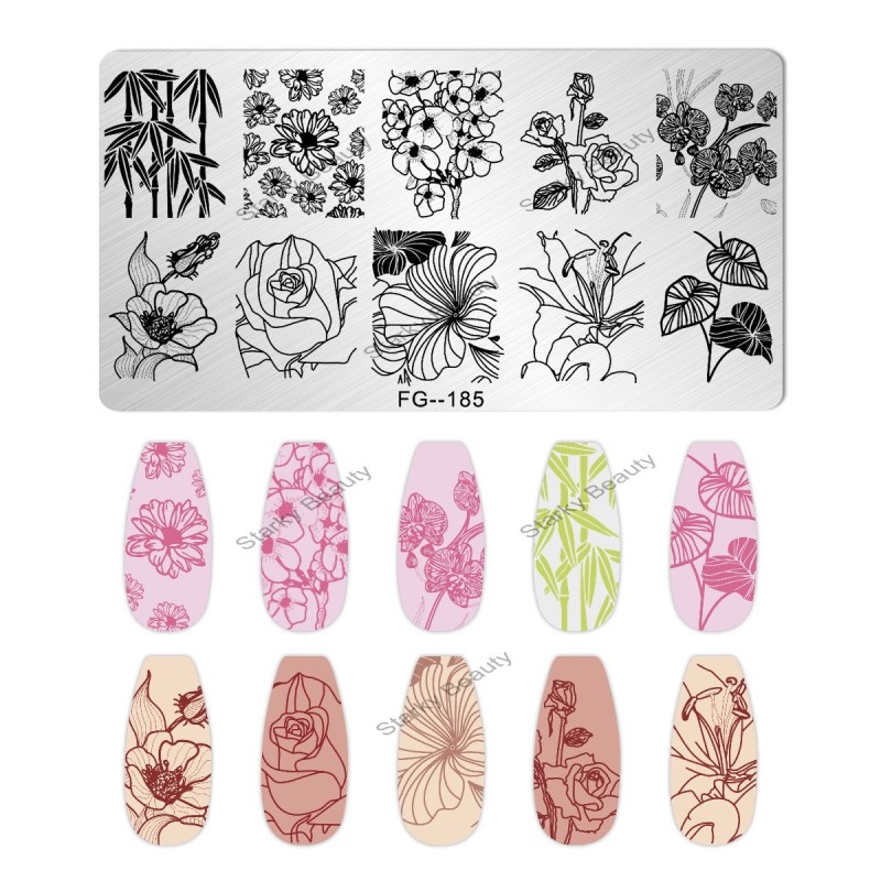 Stainless steel nail printing plate DIY color painting printing transfer template