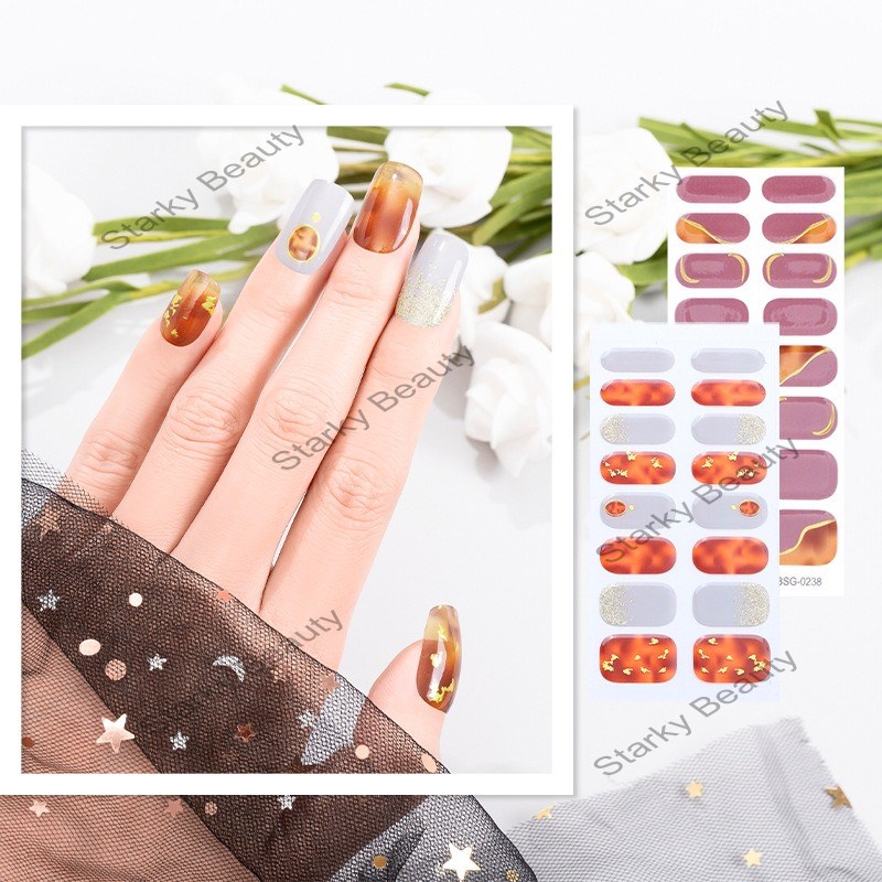 Gel nail care sticker 3D gilding semi curing UV nail care sticker