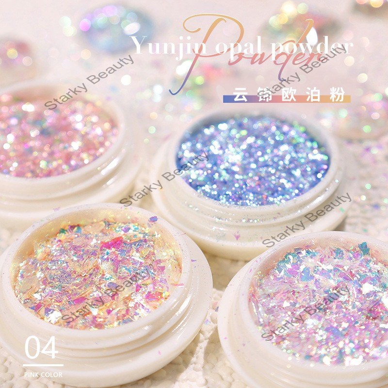 Flash Opal Powder Polarized Fantasy Colorful Snow Velvet Cloud Brocade Powder Nail Sequins