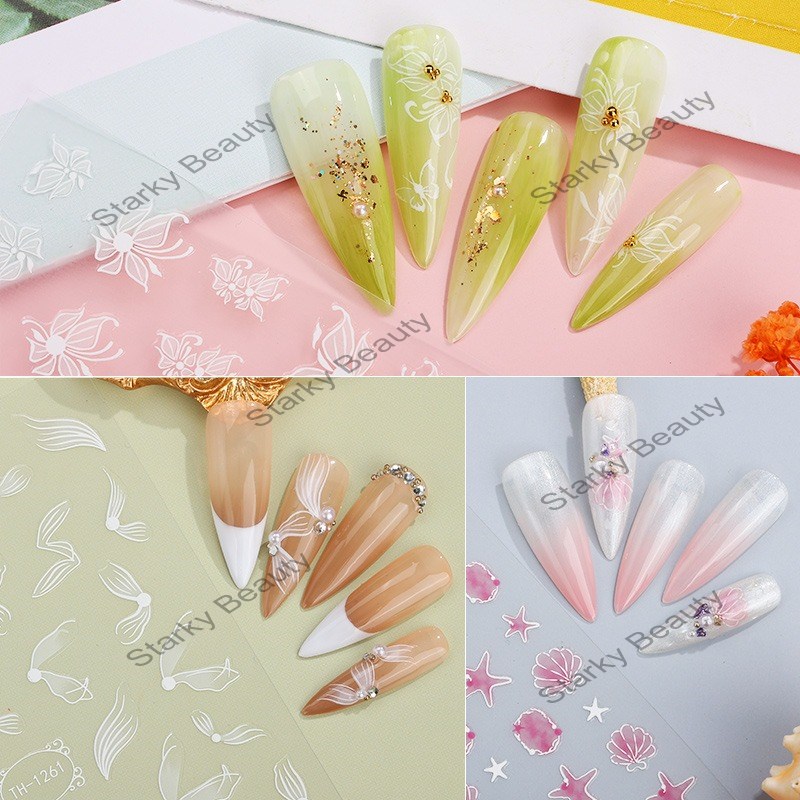 3D Butterfly Nail Sticker Gradient Nail Flower Nail Sticker