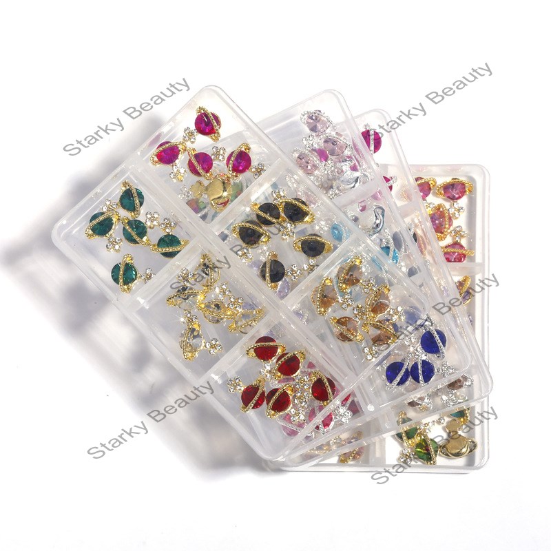 New six grid nail alloy jewelry alloy DIY set