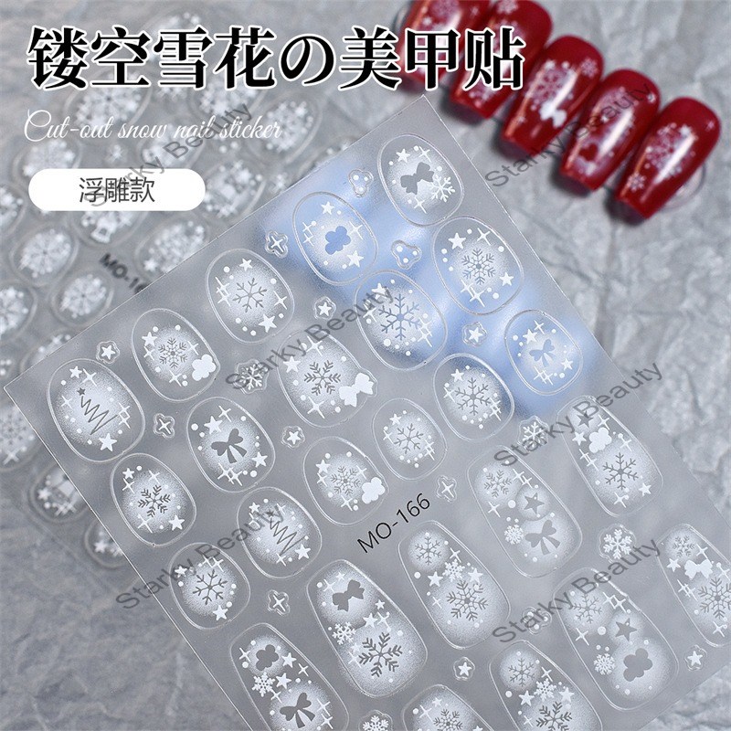 Hollow Heart Snowflake Nail Relief Sticker Valentine