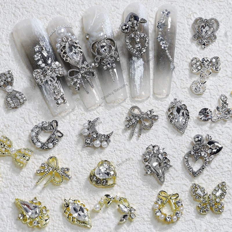 2023 luxury style, high-end metal  alloy butterfly nail accessories,