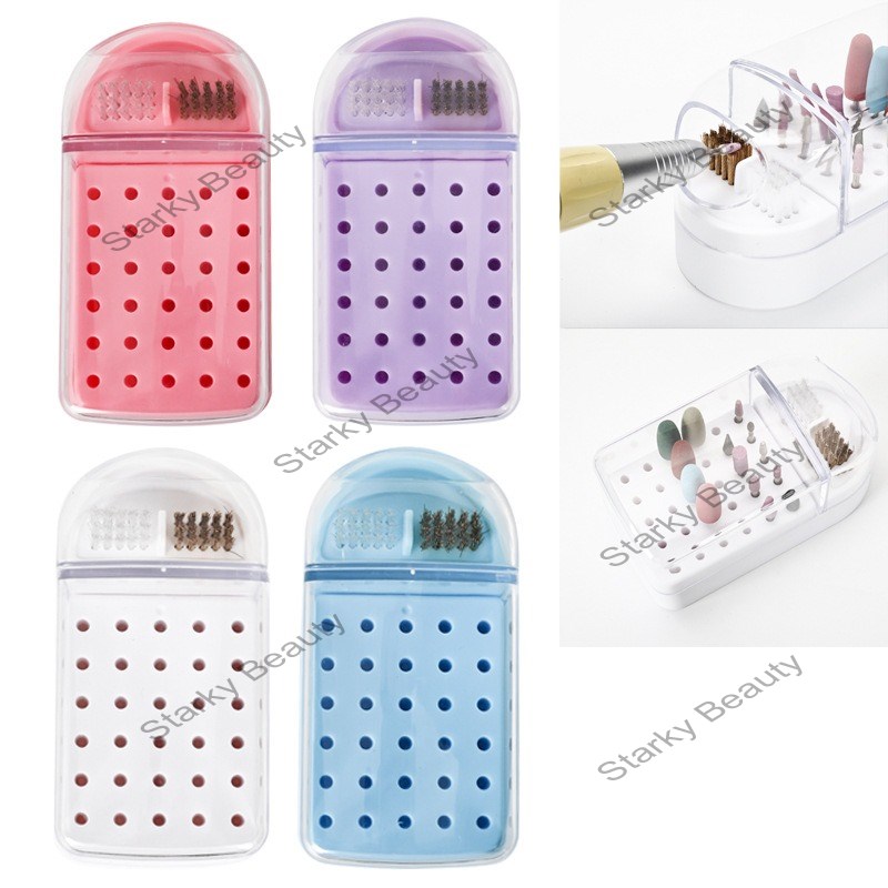 30 holes nail art storage multifunctional polishing head storage box