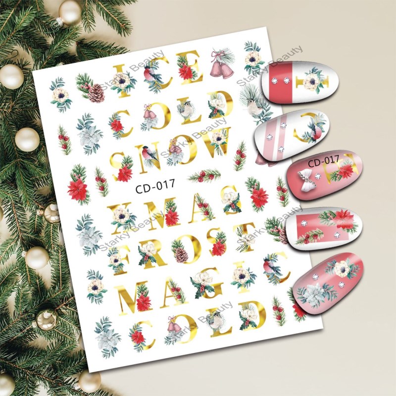 Christmas nail stickers wholesale color hot stamping nail stickers