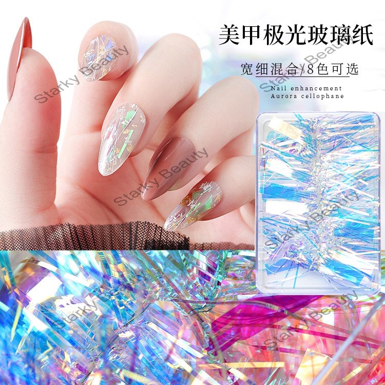 Nail Aurora Glass Paper Fragments Gradient Irregular Candy Paper