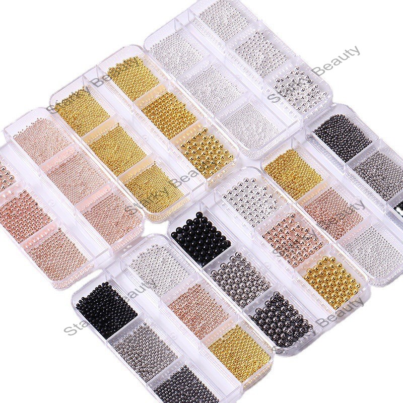 Wholesale 6-grid nail accessories alloy steel beads