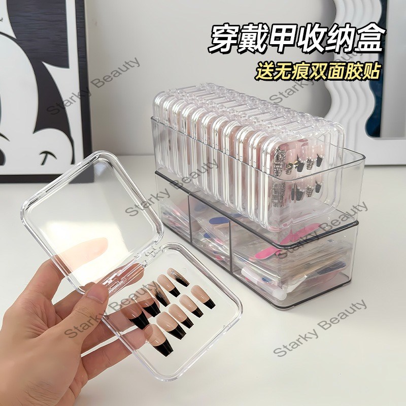 Wearing Storage Box Transparent Plastic Dustproof Nail Sheet Packaging Collection Box