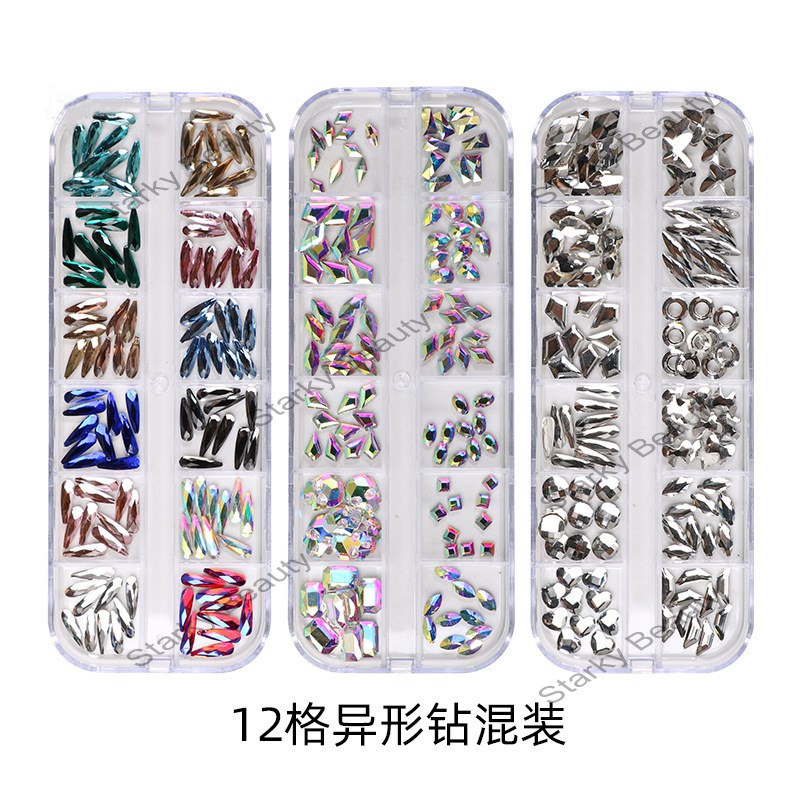 Nail Art Diamond Jewelry Flat Bottom Symphony Love Water Drop Drill Mixed