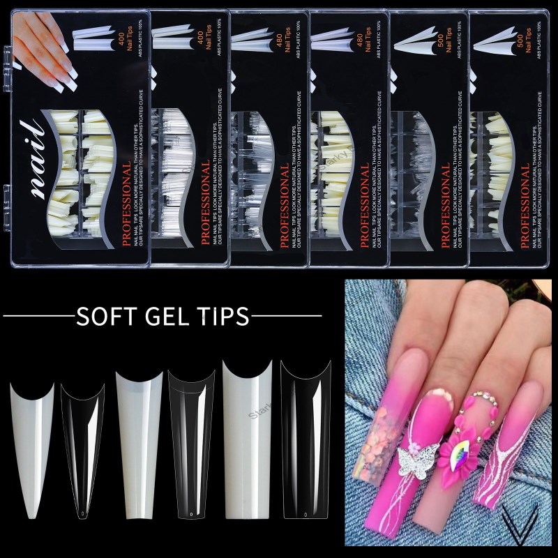 New water drop almond nail pointed false nail patch high transparent nail box