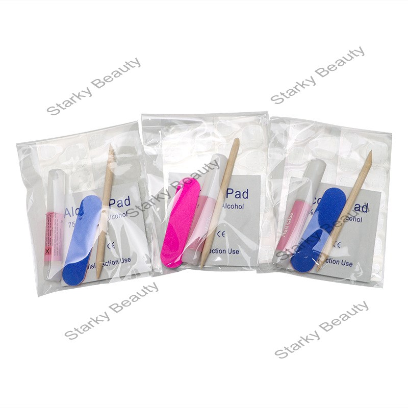 wearing nail materials wholesale, nail file, nail glue remover, wood stick nail art kit