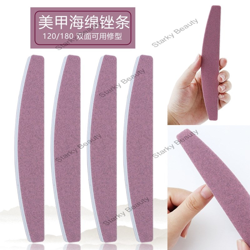 Professional nail specialized Pink sponge nail file and does not shed sand.