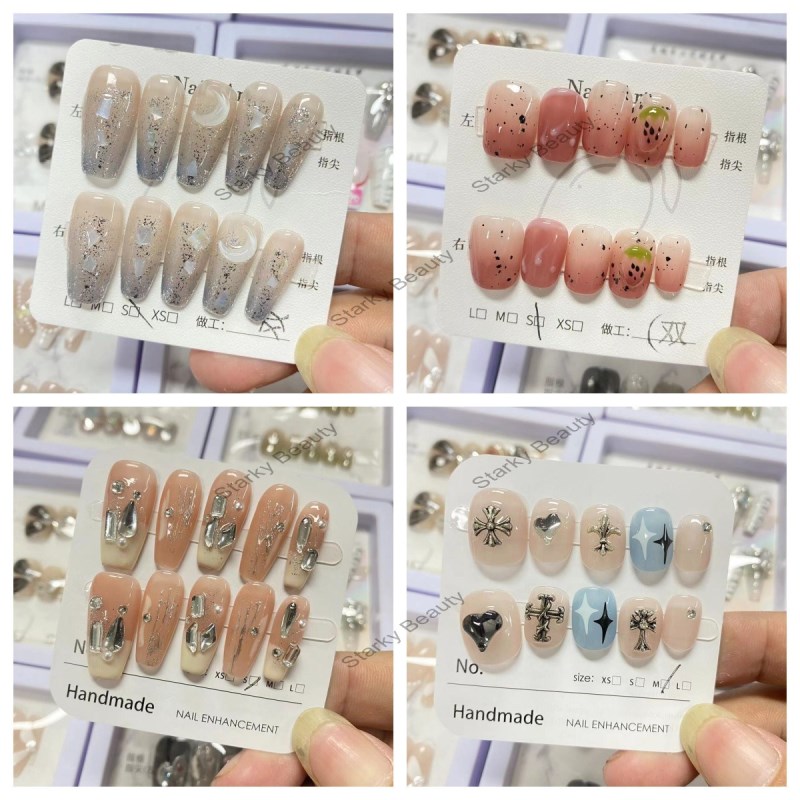 luxurious handmade colorful nail art cute and playful patches