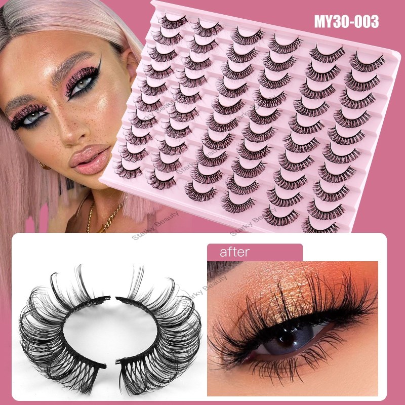 DD chemical fiber Russian roll thick natural grafting false eyelashes 30 pairs