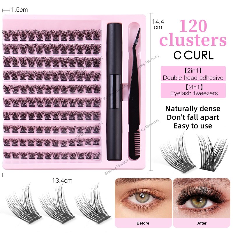 Segmented False Eyelash 10 Rows Mixed Single Cluster Set Makeup Graft Eyelash