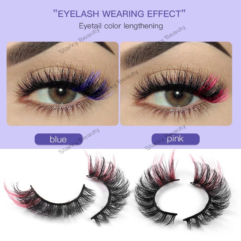 High imitation mink hair, colorful eyelashes, thick curly and curly eyelashes,