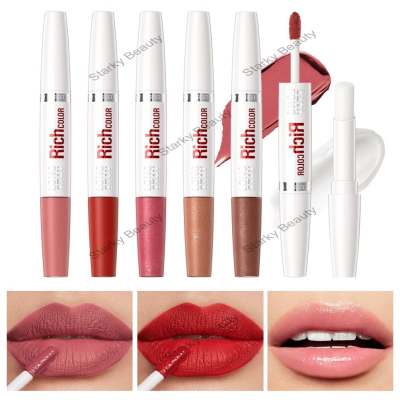 Double head lipstick Moisturizing and Moisturizing Non stick Cup Lasting Matte Lipstick