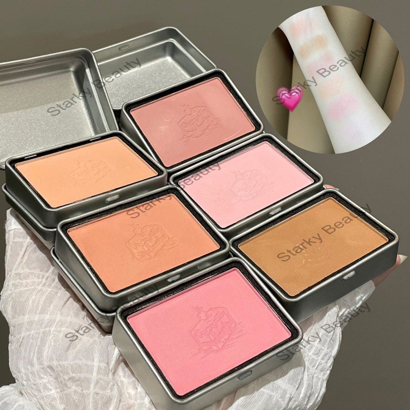 Iron box monochrome powder blusher grey powder natural makeup brightening rouge