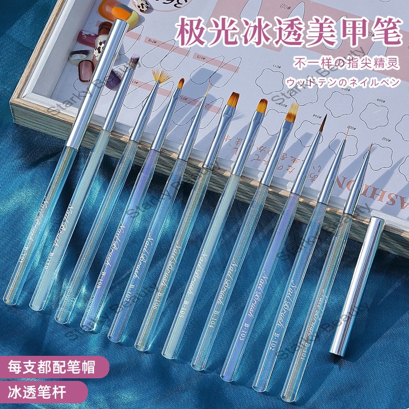 Aurora ice nail painting drawing liner sculpture nail art brush