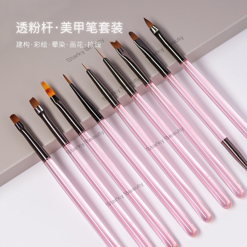 Transparent Acrylic Rod Flat Mouth Round Head Halo Dye Carving Color Painting brush