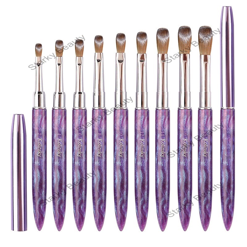 Nail Tools Siberian Pure Mink 100% Purple Nail Brush