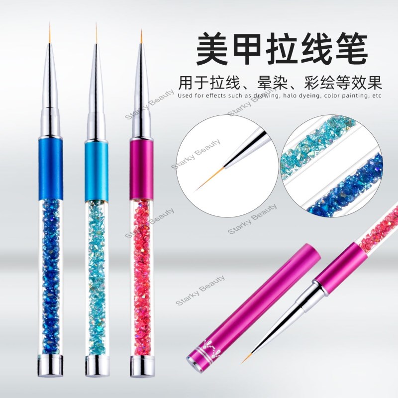 3Pcs Metal Handle Nail Art Thin Liner Designer Art Brush