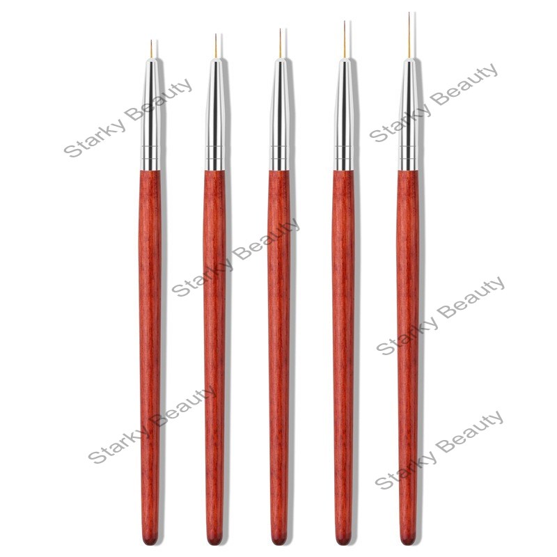 5PCS New Redwood Pole Nail Drawing Wire Colored Painting Flower Nail Brush Set