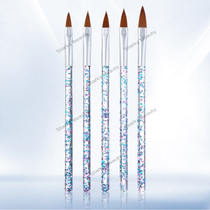 Nail Pen Set of 5 Transparent Rod Nail Crystal Pen Sculpture Pen