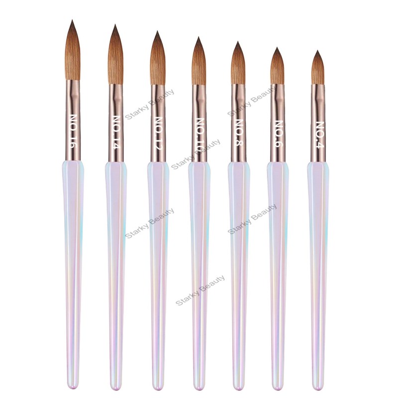 Aurora transparent white nail art  brush 7-piece set,