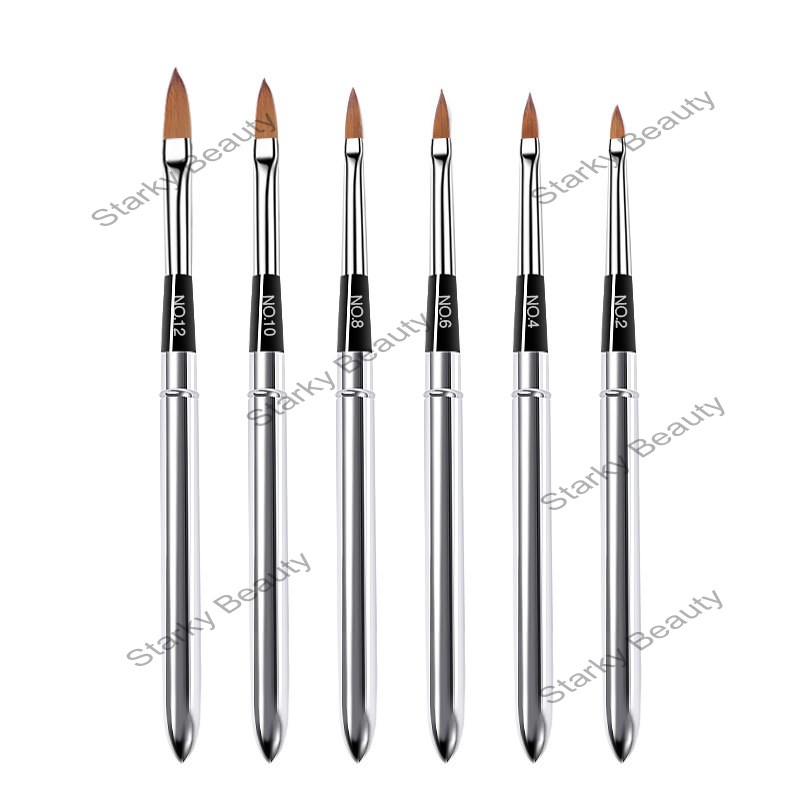 6Pcs Nail Art Brush Set Nail Tips Uv Gel Painting Drawing Pens Brushes Set