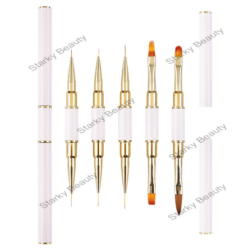 Double-headed Liner Wire Brush Gel Brush Point Drill Wax Pen