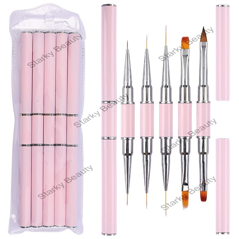 Double-head Fine Line Painted Metal Rod Pen