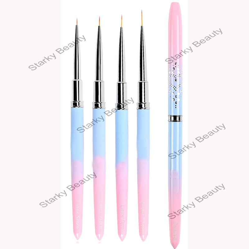 Blue Pink Nail liner brush