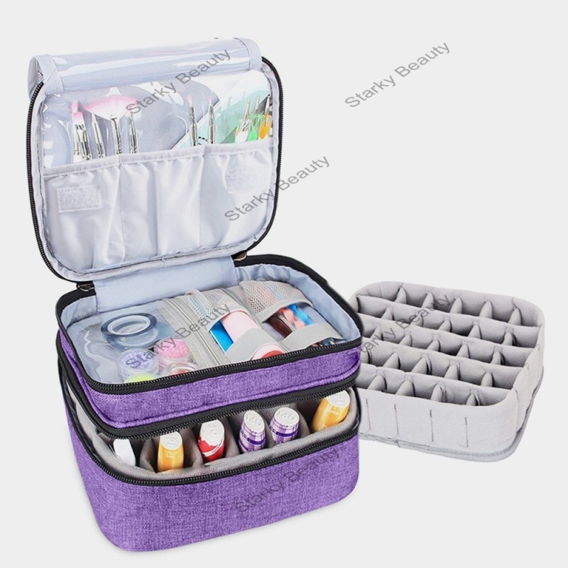 Double Layer Nail Storage Bag Handheld  Multi functional Nail Tool Storage Bag