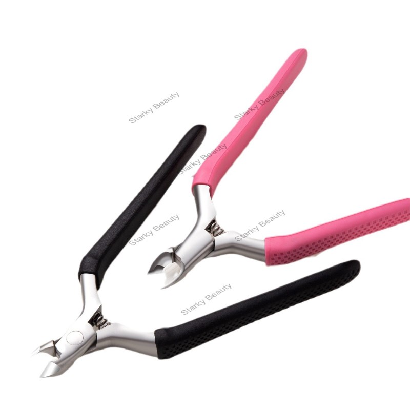 Stainless steel nail clippers with anti barbed and dead skin pliers, impregnated plastic handle