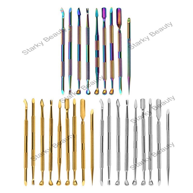 Nail stainless steel rod, double end nail removal, beveling, dead skin pusher