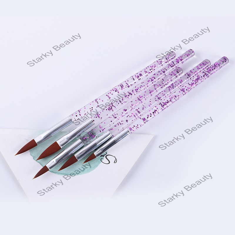 5pcs acrylic sequins nail crystal pen set carving brush set