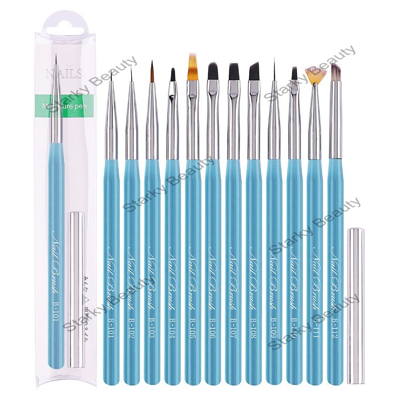 Nail Art Transparent Ocean Blue Rod Pull Pen Crystal Brush